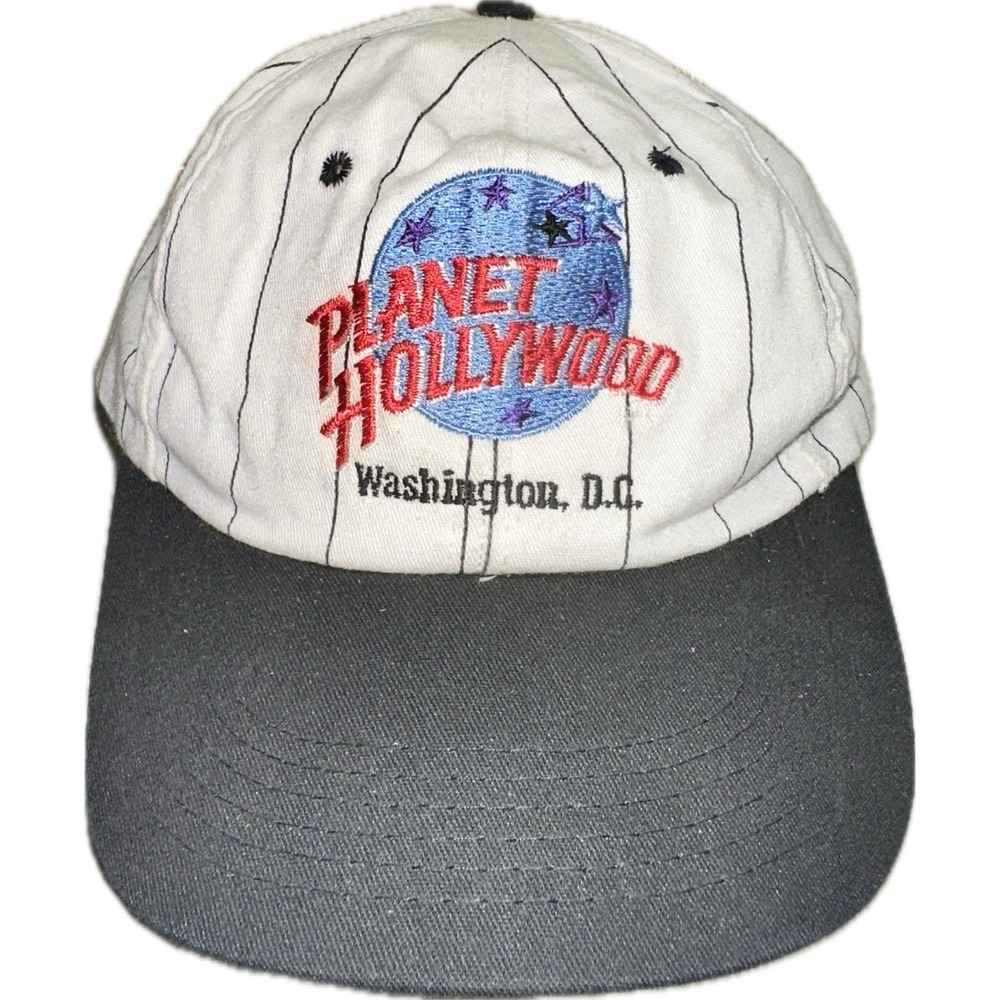 VTG Official Planet Hollywood Hat‎ Snapback Washington DC Pinstripe Baseball Cap